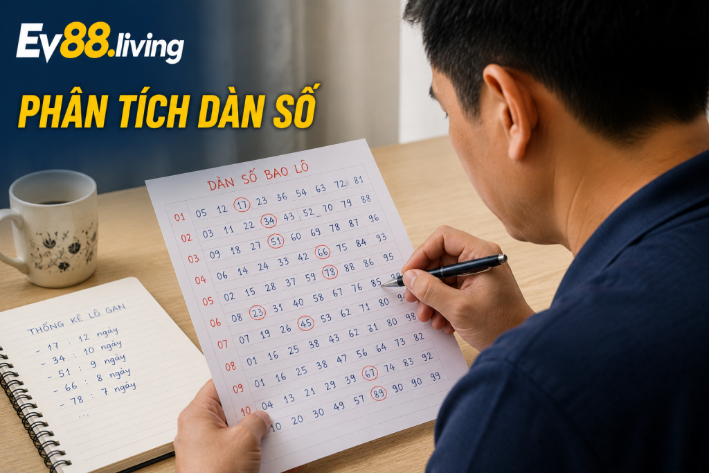 Người chơi phân tích dàn số trước khi tham gia bao lô