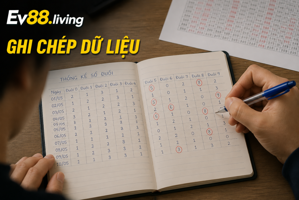 Ghi chép dữ liệu số đuôi để theo dõi kết quả
