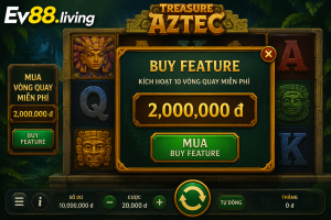 Giao diện game nổ hũ hiển thị nút Buy Feature cùng mức giá mua vòng quay thưởng tại EV88.