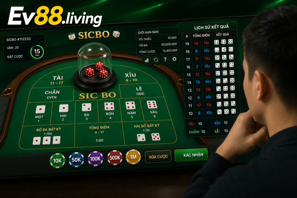 Người chơi theo dõi lịch sử bàn Sicbo trước khi đưa ra quyết định